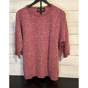 David Brett USA Vintage Knit Sweater Womens XL Heather Red Pullover Crewneck